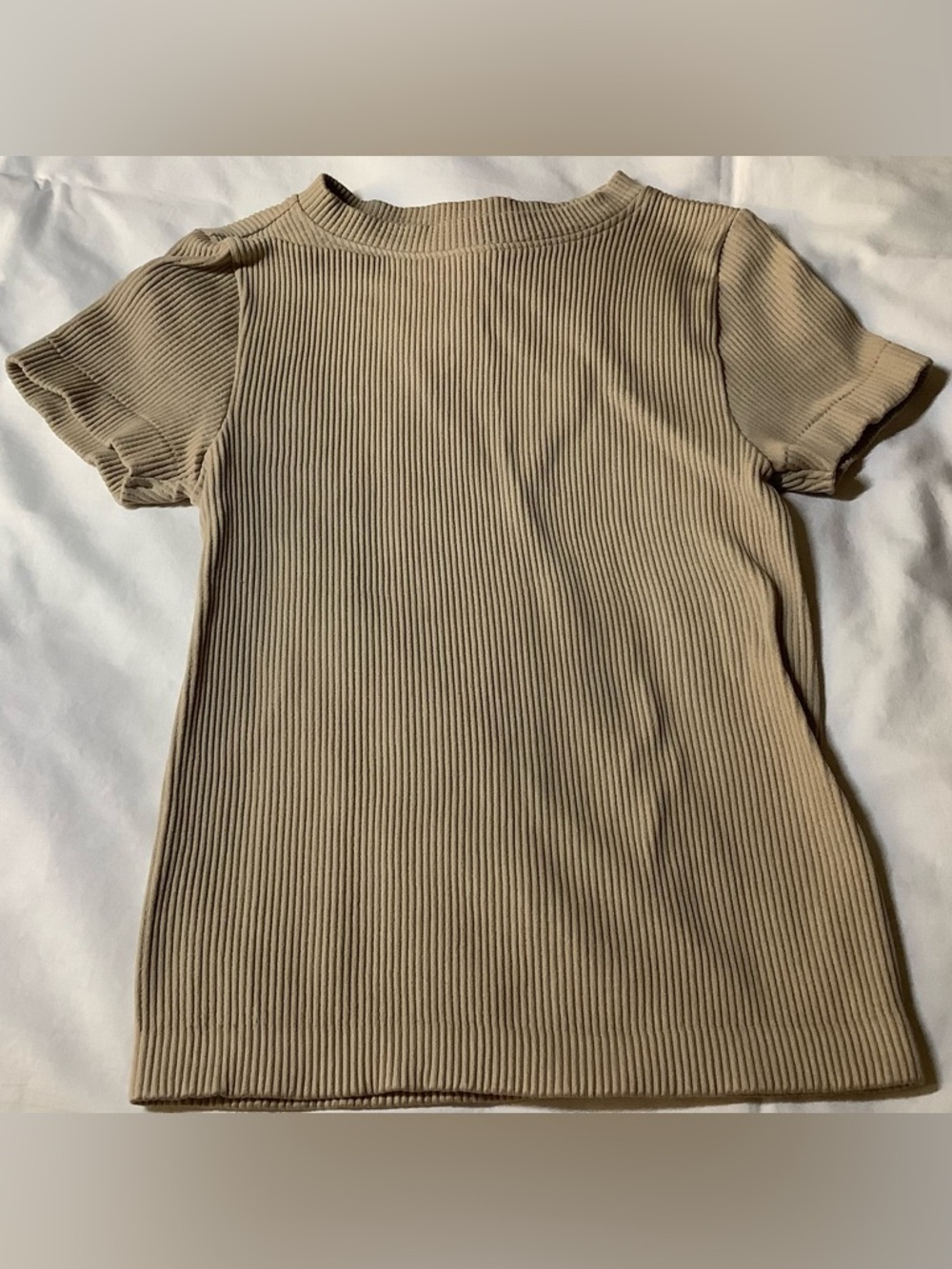OLD NAVY WOMENS SEAMLESS TOP SIZE S BEIGE